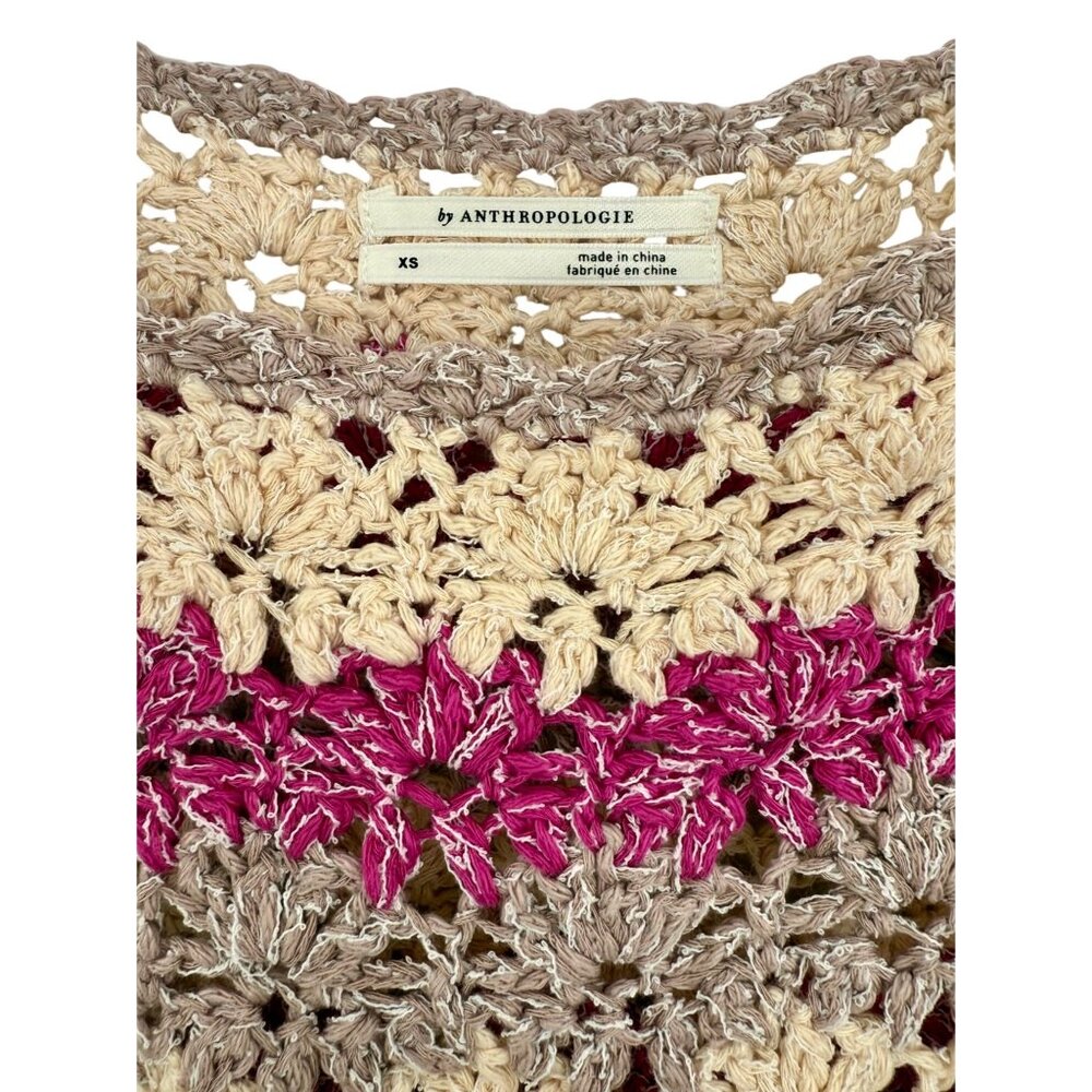 Anthropologie Crochet Neutral Tone Crop Top | Coastal Cowgirl Eclectic Grandpa - Picture 16 of 16